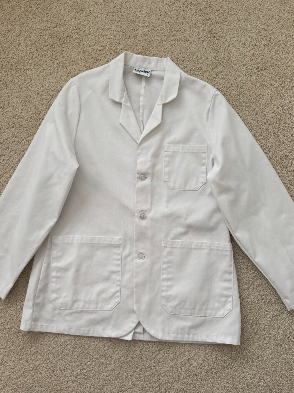 Landau White Unisex lab coat